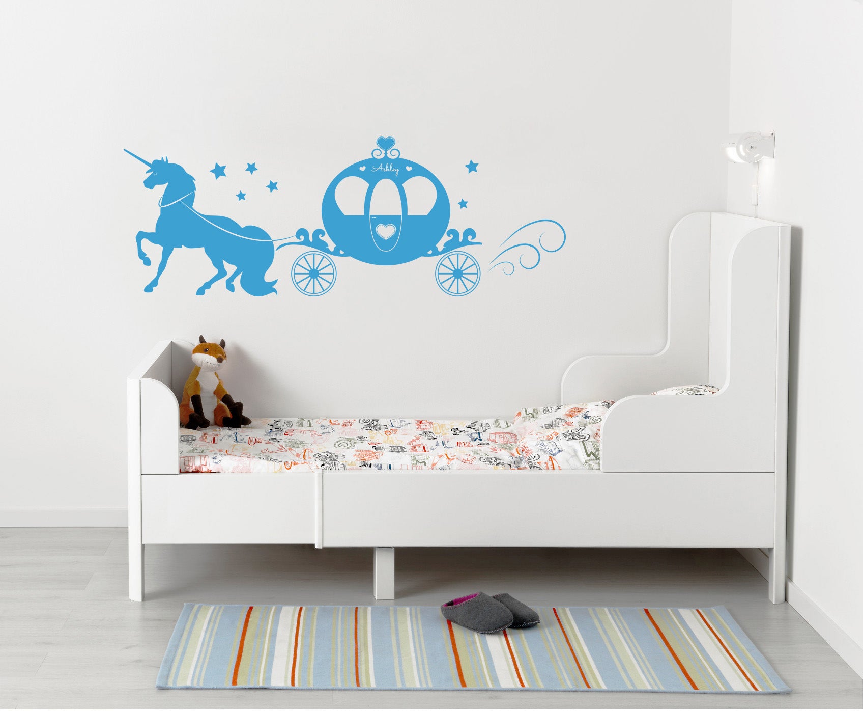 Cheval et calèche personnalisé sticker mural autocollant pochoir Silhouette ST199