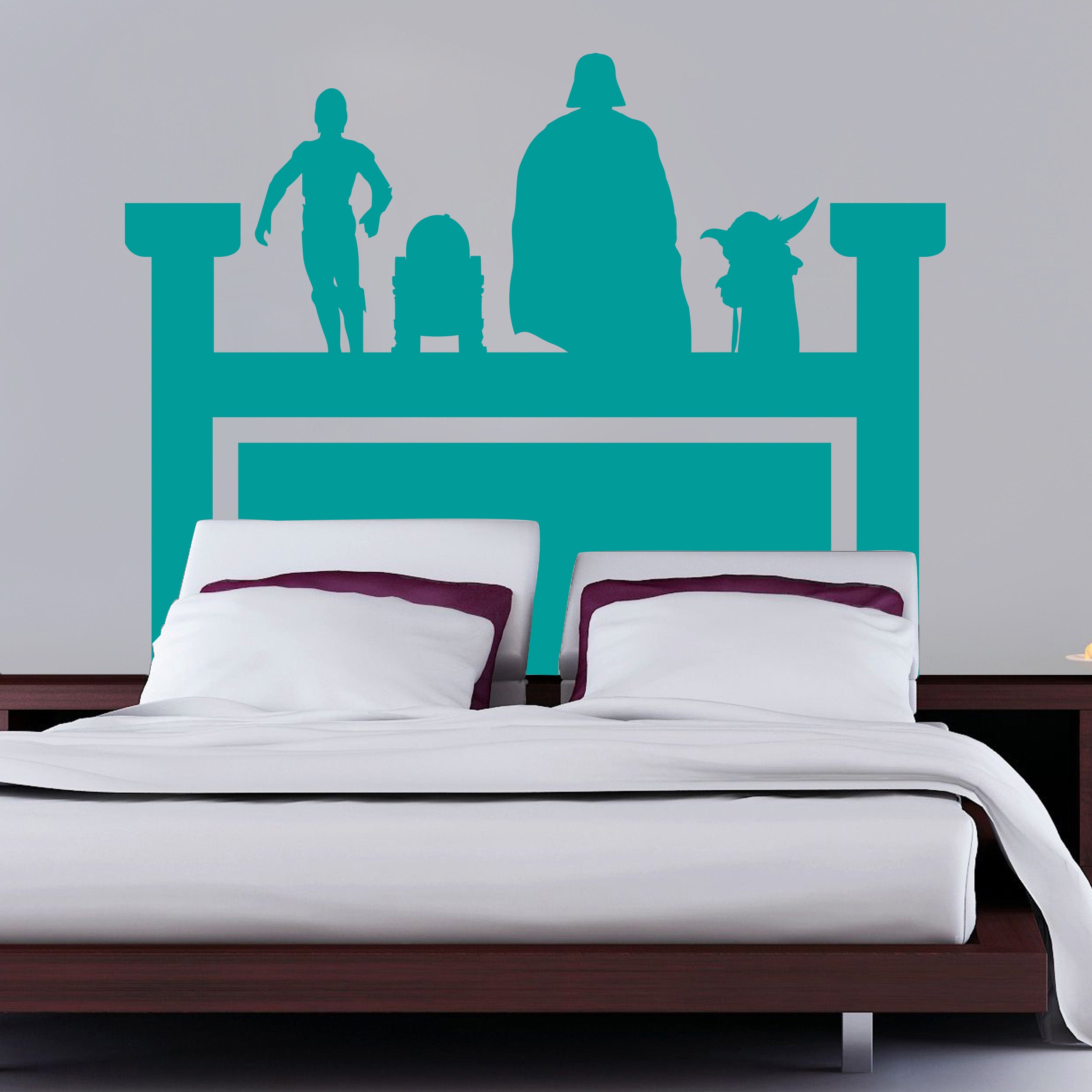 Star Wars Headboard Bed Wall Sticker Decal Stencil Silhouette ST204