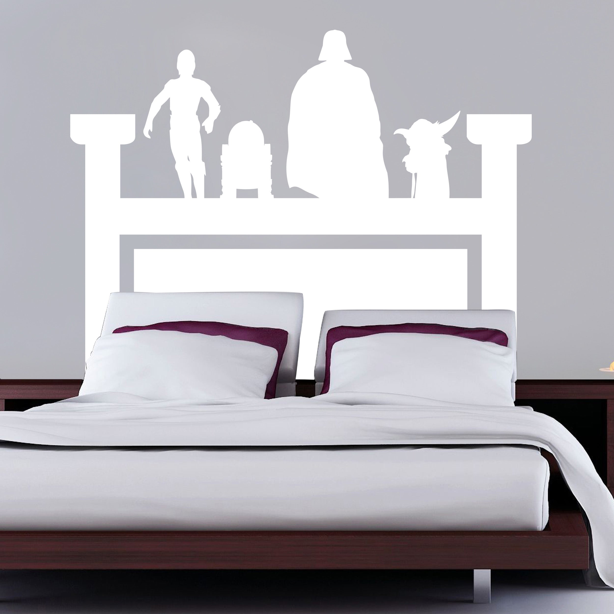 Star Wars Headboard Bed Wall Sticker Decal Stencil Silhouette ST204