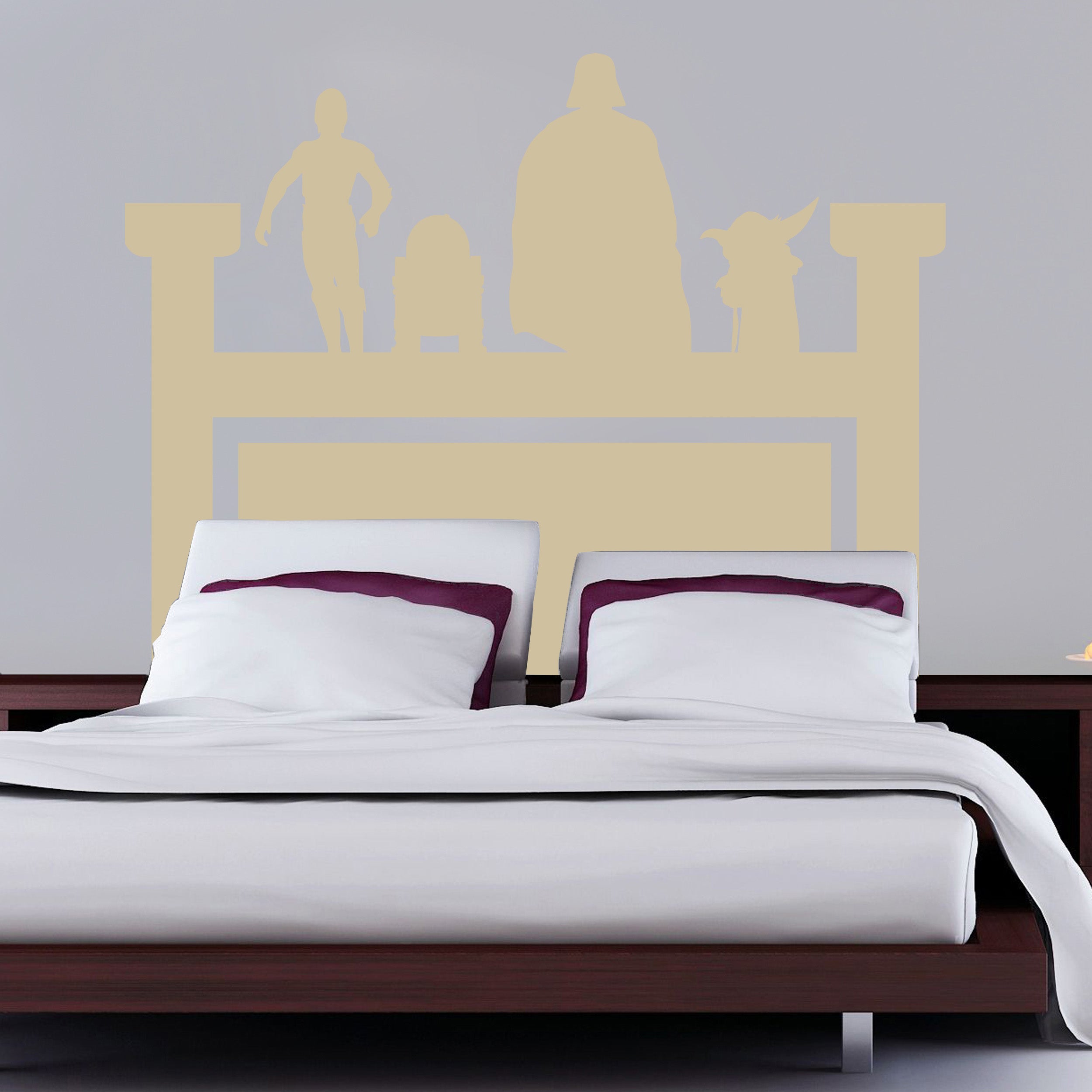 Star Wars Headboard Bed Wall Sticker Decal Stencil Silhouette ST204