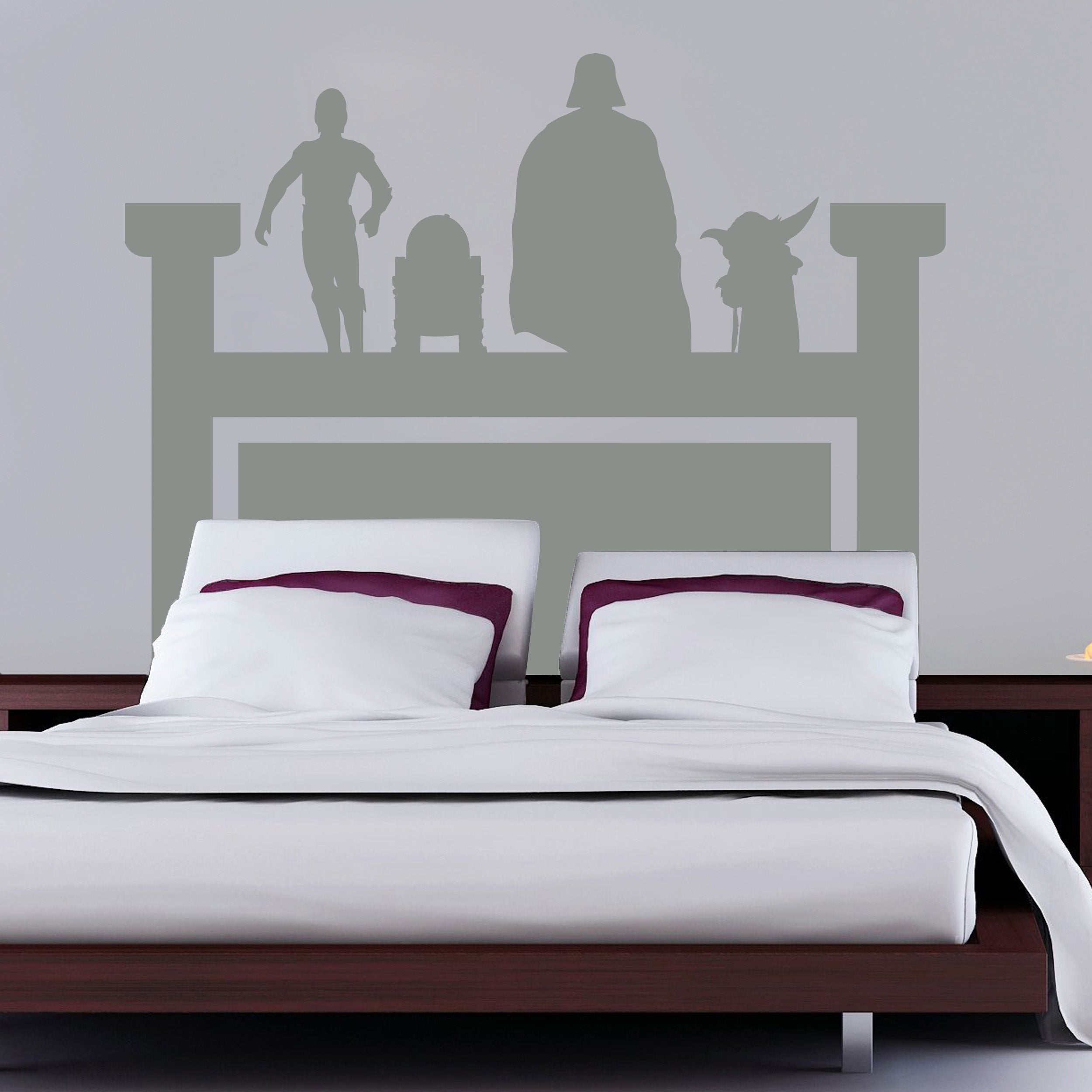 Star Wars Headboard Bed Wall Sticker Decal Stencil Silhouette ST204