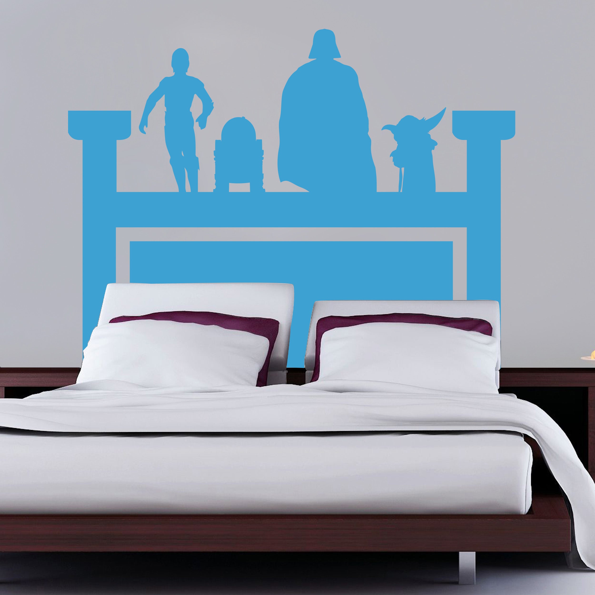Star Wars Headboard Bed Wall Sticker Decal Stencil Silhouette ST204