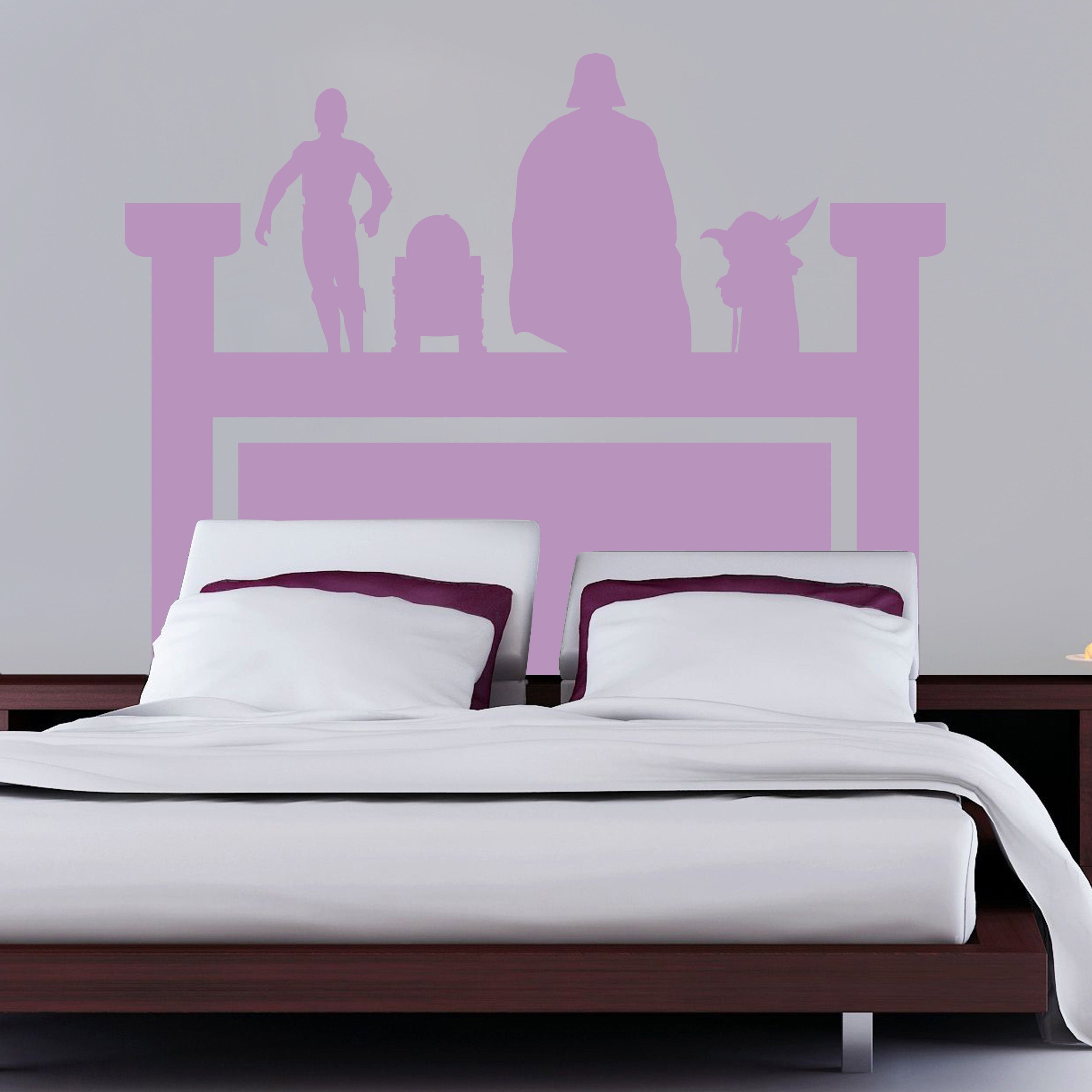 Star Wars Headboard Bed Wall Sticker Decal Stencil Silhouette ST204