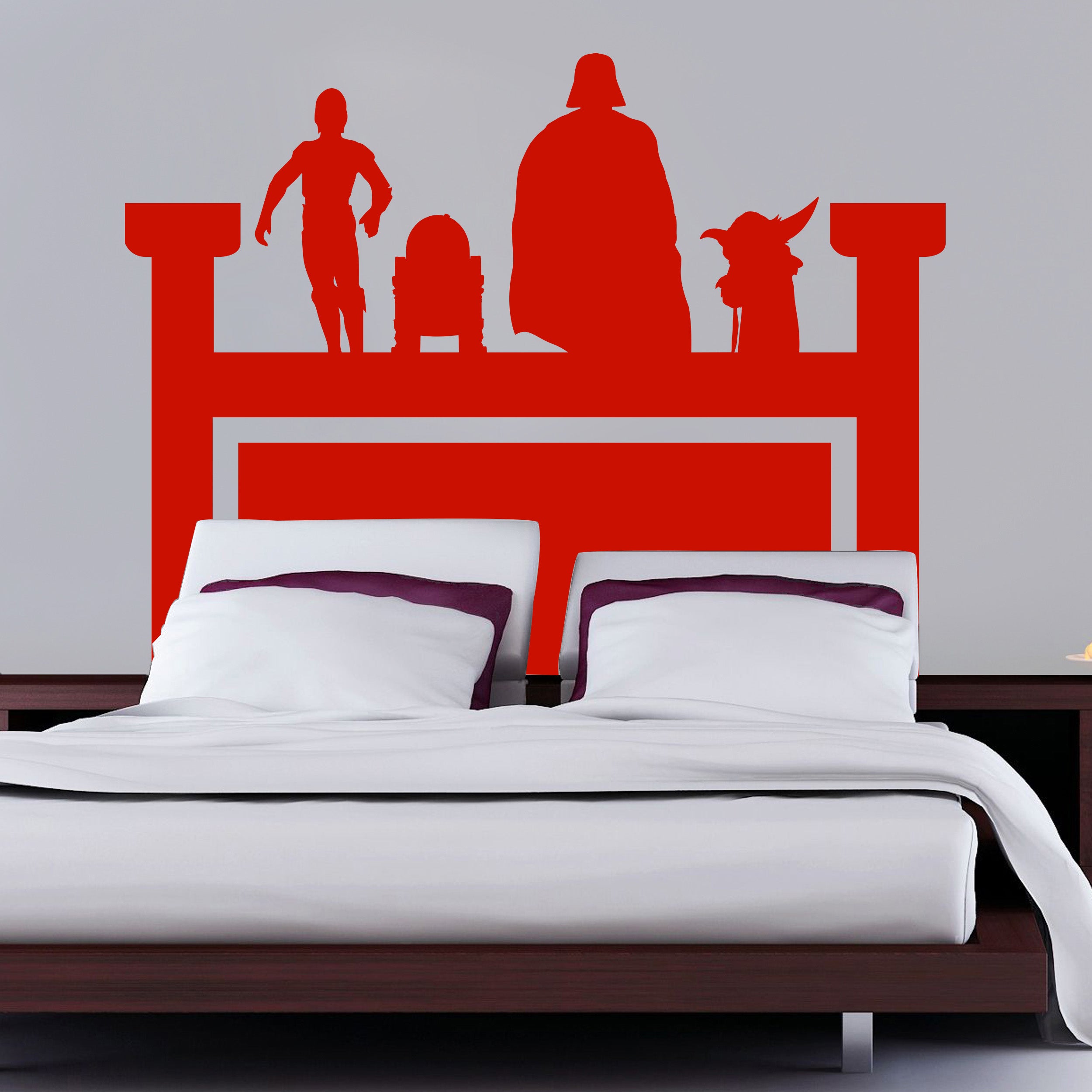 Star Wars Headboard Bed Wall Sticker Decal Stencil Silhouette ST204
