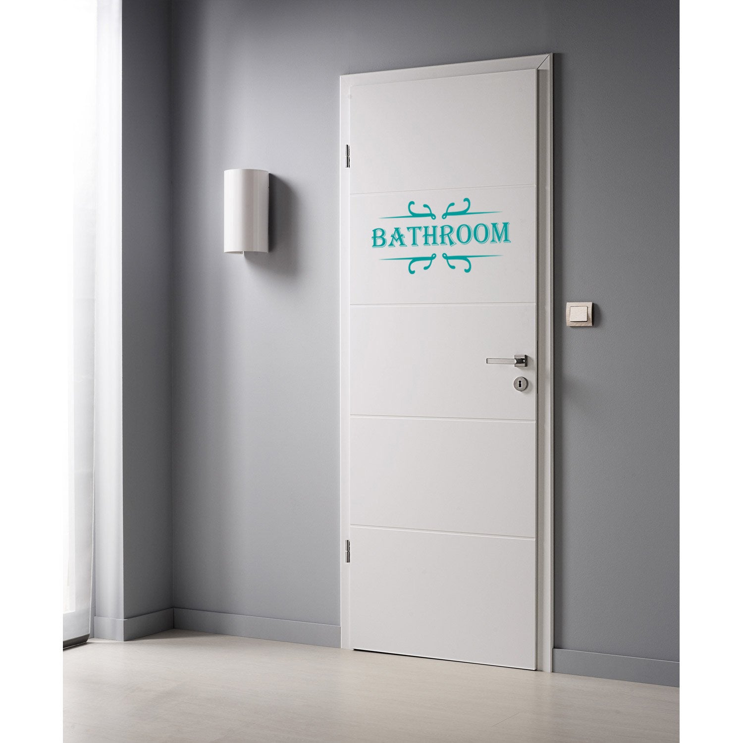 BATHROOM SIGN Wall Sticker Decal Stencil Silhouette ST224