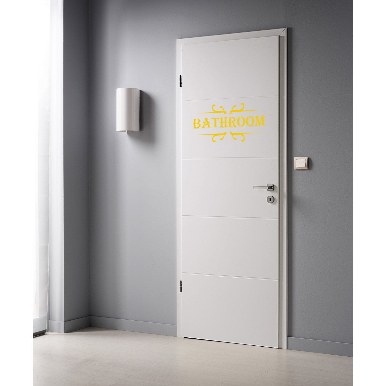 BATHROOM SIGN Wall Sticker Decal Stencil Silhouette ST224