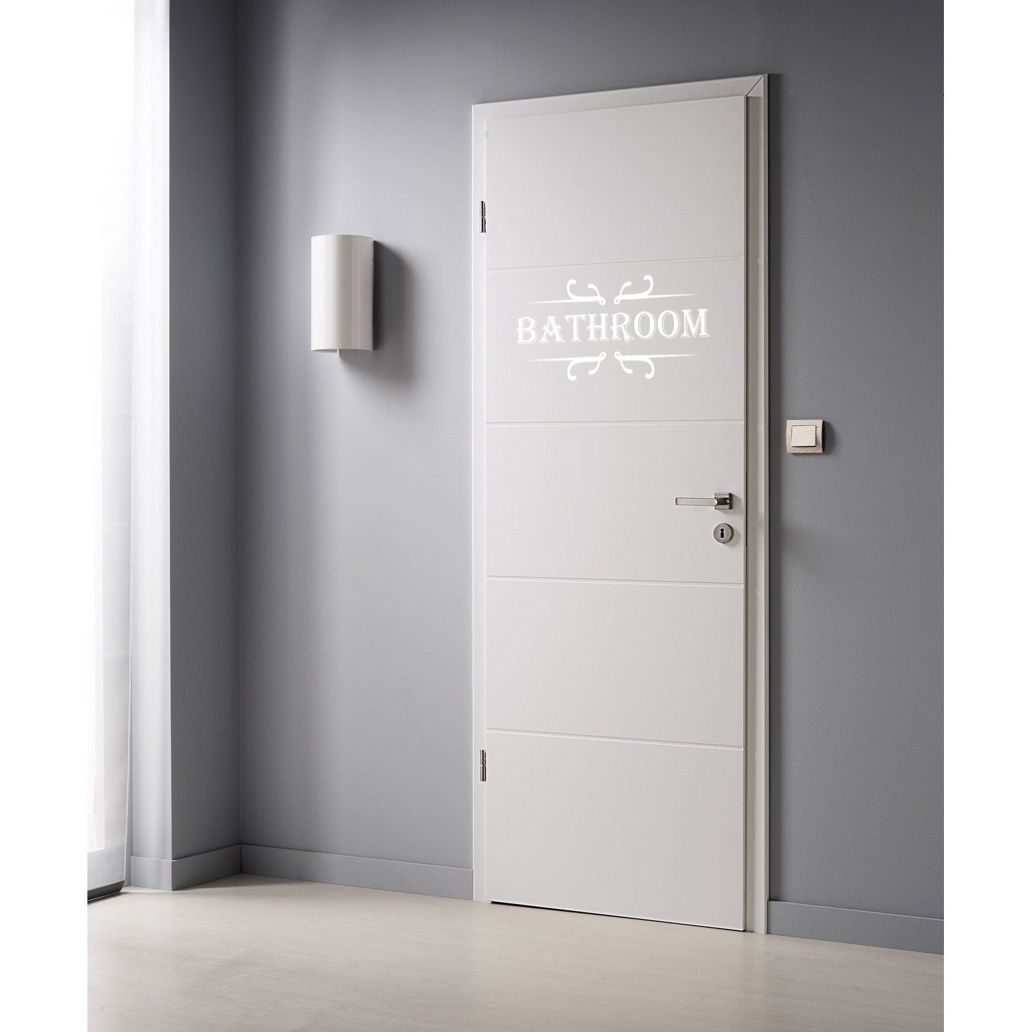 BATHROOM SIGN Wall Sticker Decal Stencil Silhouette ST224