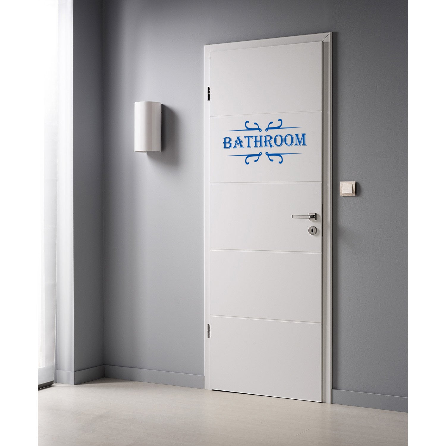 BATHROOM SIGN Wall Sticker Decal Stencil Silhouette ST224