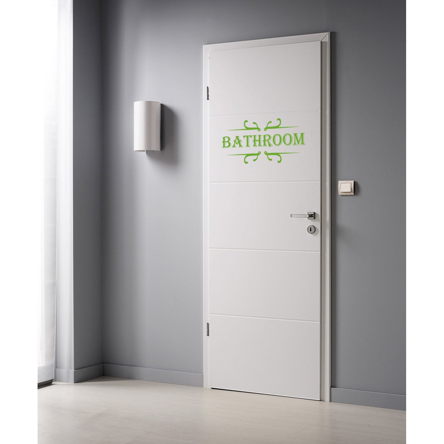 BATHROOM SIGN Wall Sticker Decal Stencil Silhouette ST224