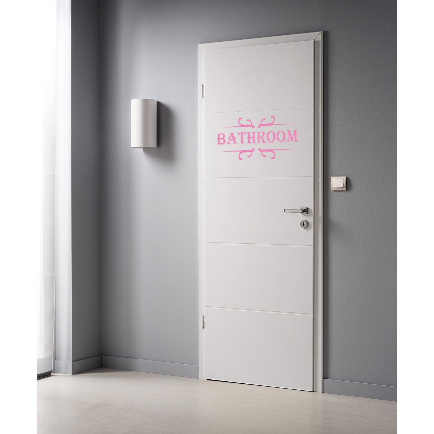 BATHROOM SIGN Wall Sticker Decal Stencil Silhouette ST224