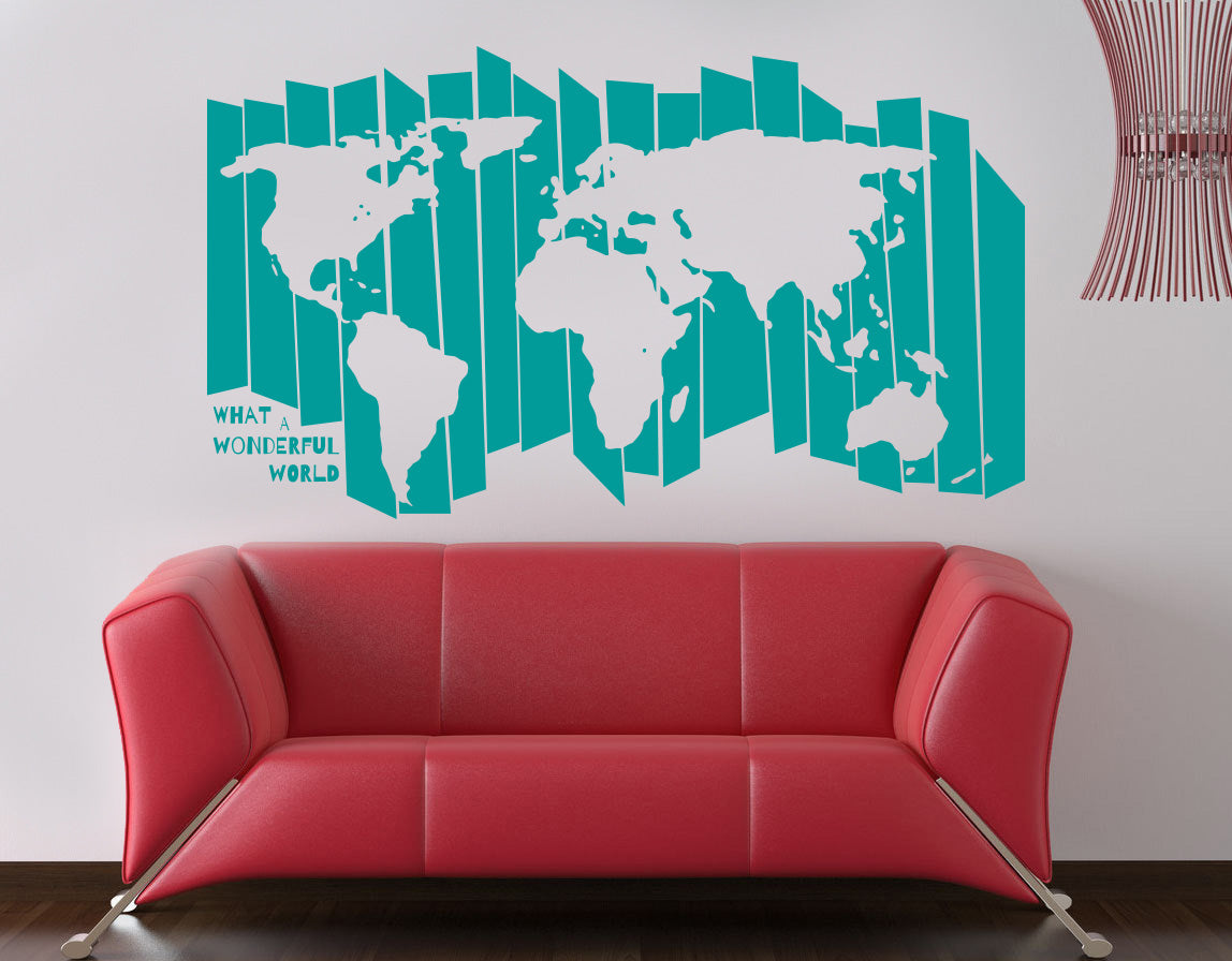 WORLD MAP Wall Sticker Decal Stencil Silhouette ST226