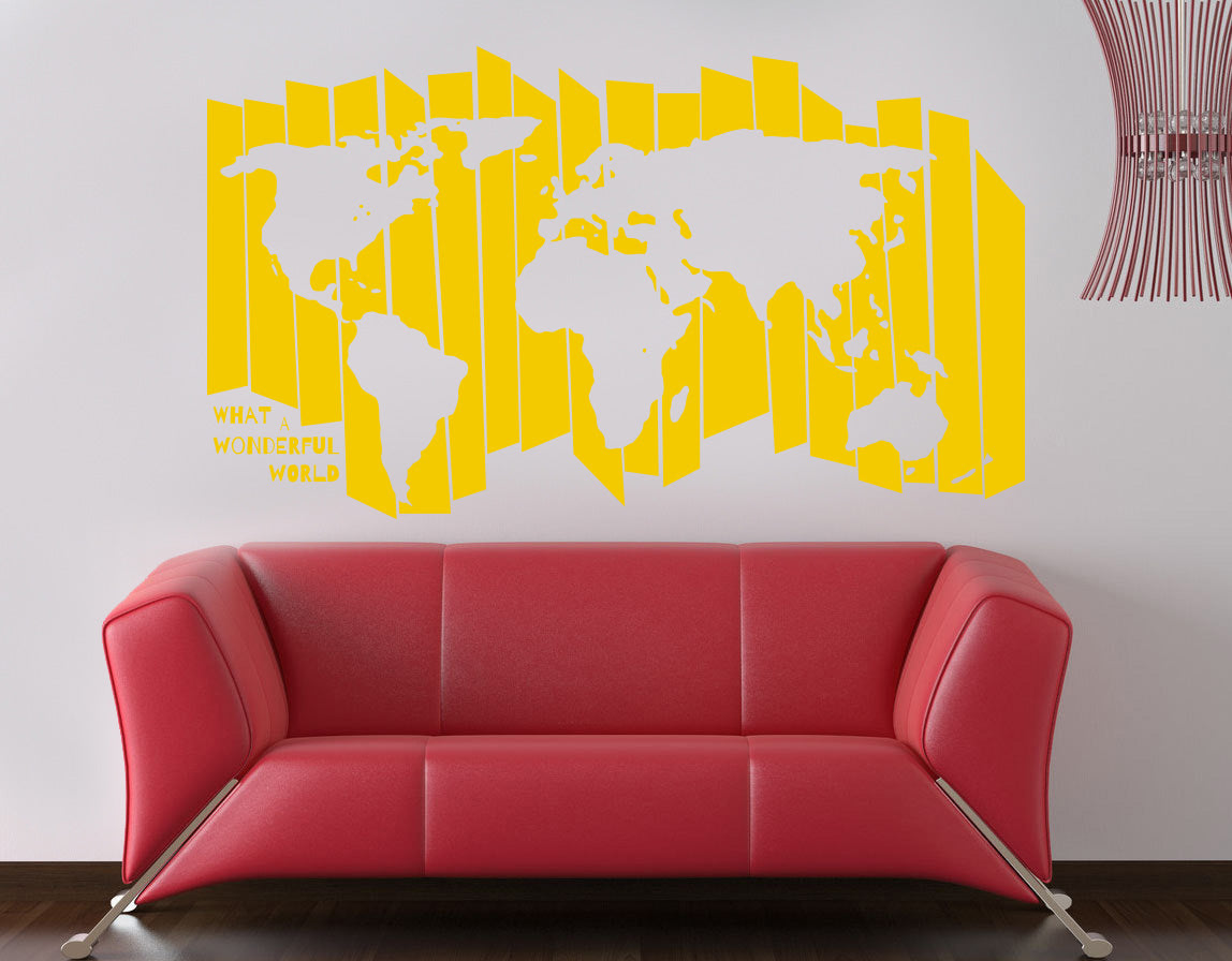 WORLD MAP Wall Sticker Decal Stencil Silhouette ST226