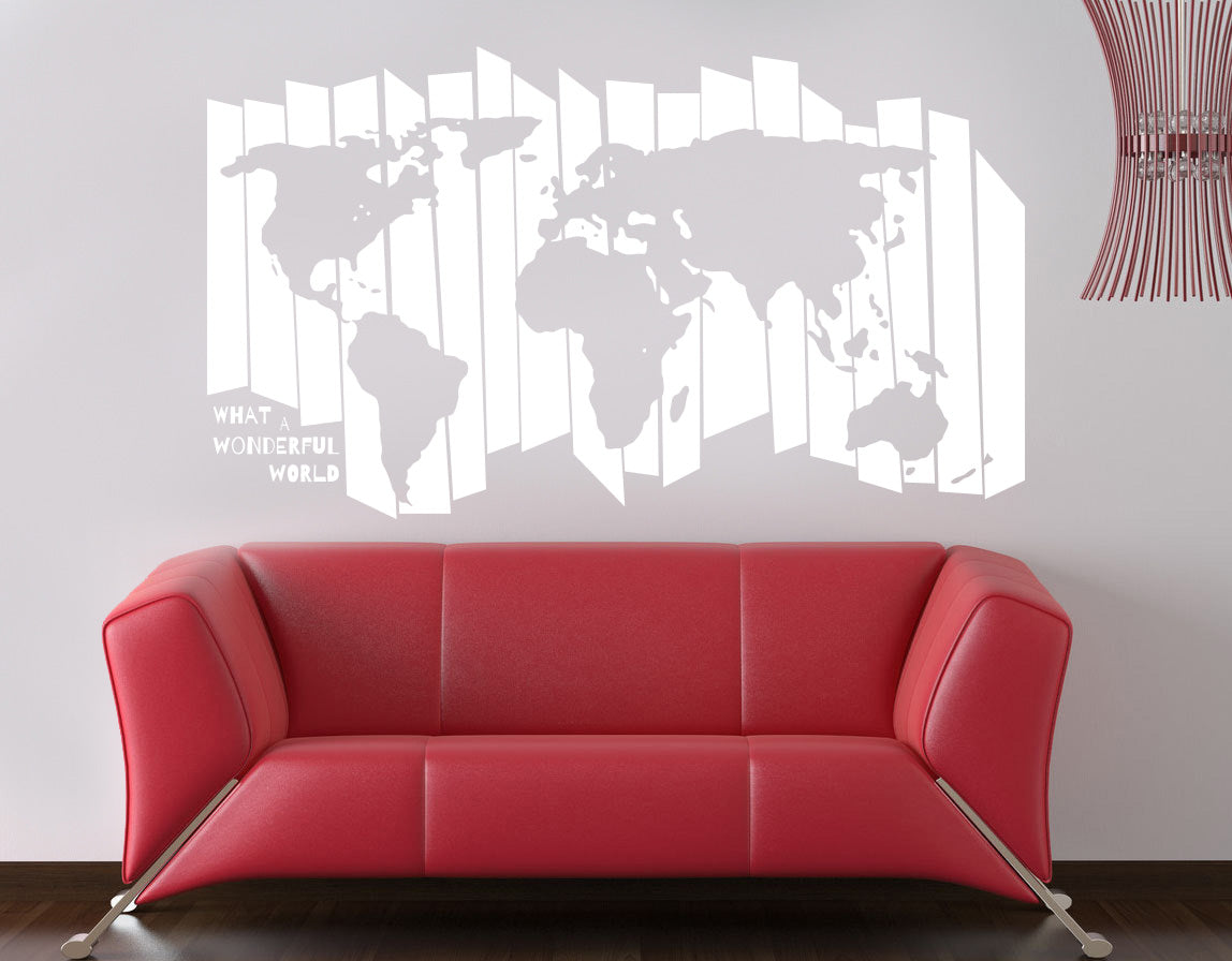 WORLD MAP Wall Sticker Decal Stencil Silhouette ST226