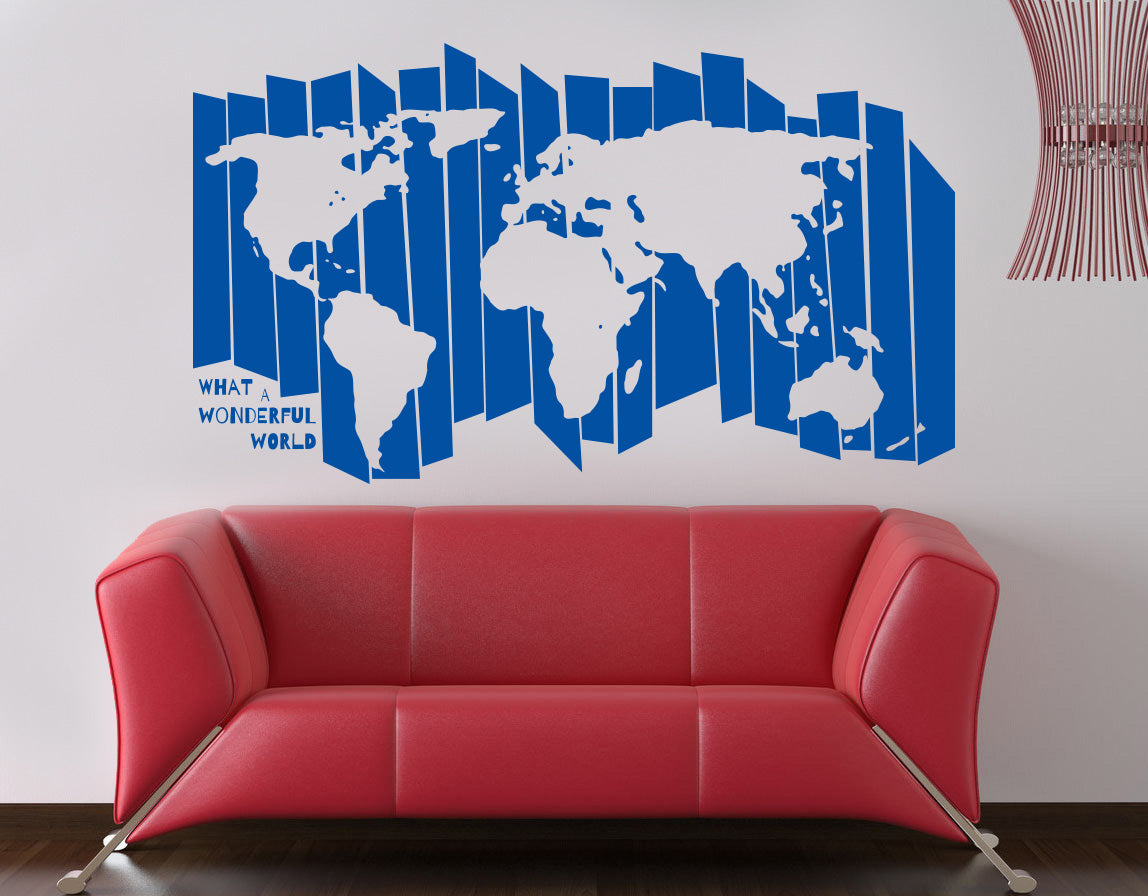 WORLD MAP Wall Sticker Decal Stencil Silhouette ST226