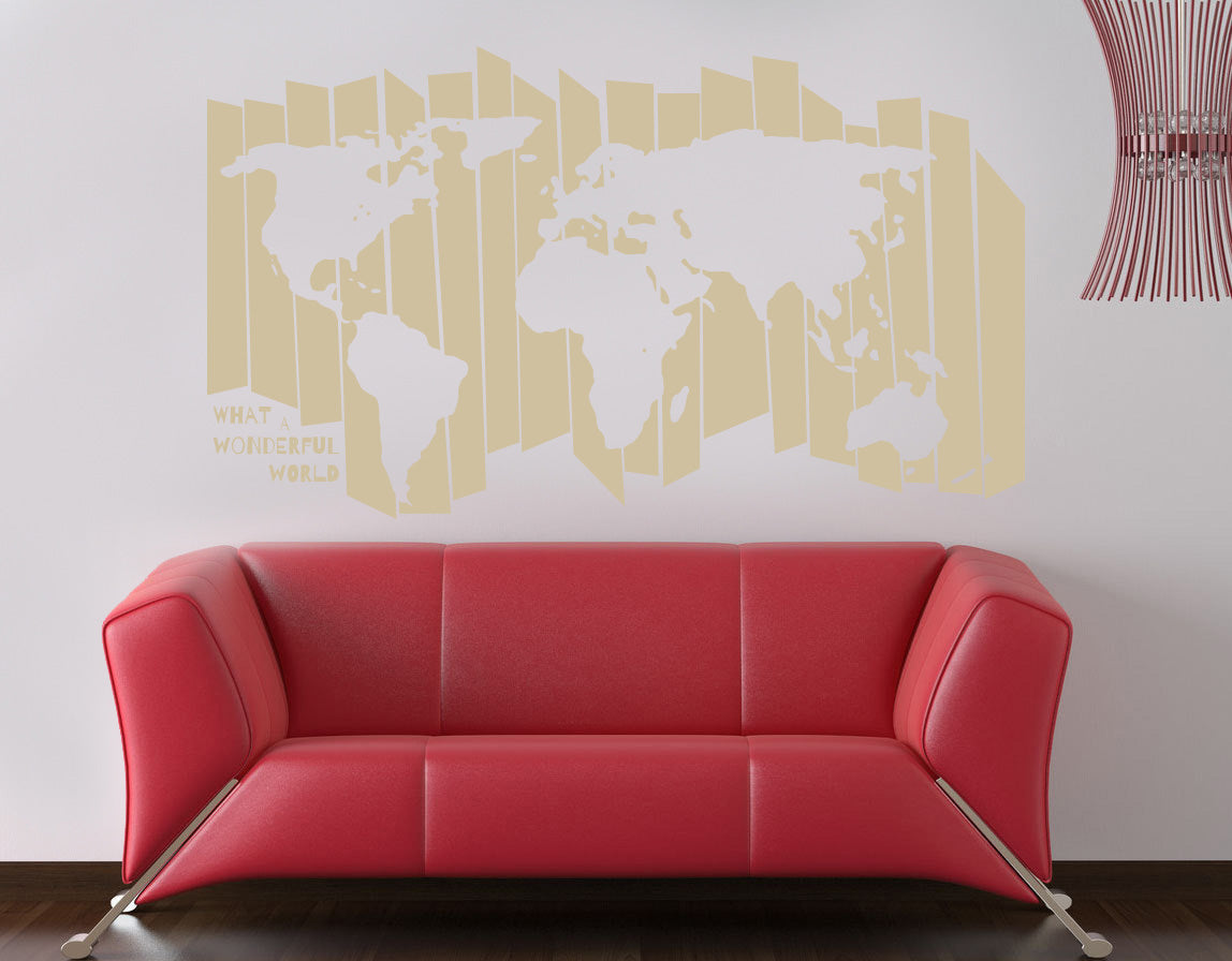 WORLD MAP Wall Sticker Decal Stencil Silhouette ST226