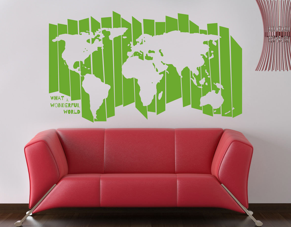 WORLD MAP Wall Sticker Decal Stencil Silhouette ST226