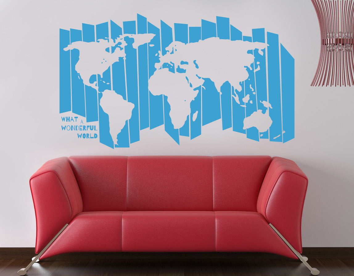 WORLD MAP Wall Sticker Decal Stencil Silhouette ST226