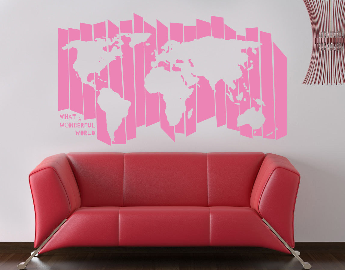 WORLD MAP Wall Sticker Decal Stencil Silhouette ST226