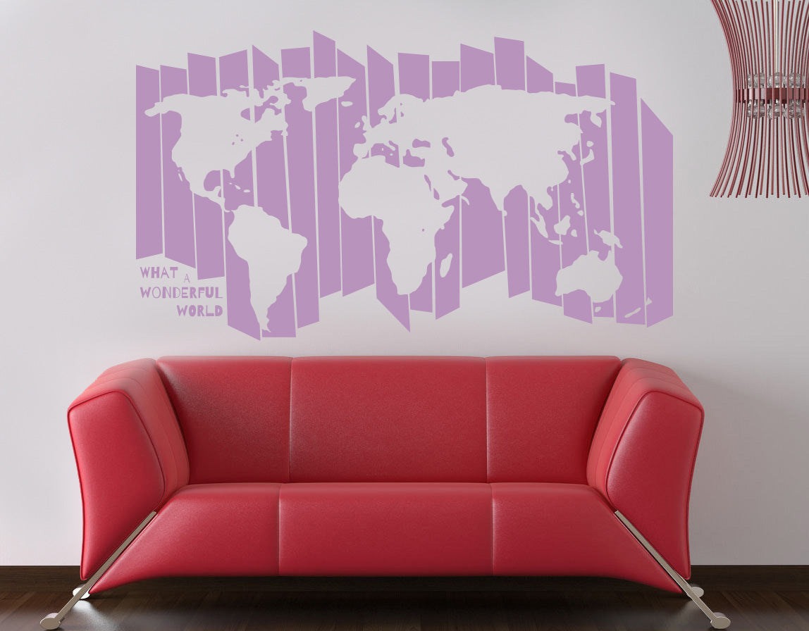 WORLD MAP Wall Sticker Decal Stencil Silhouette ST226