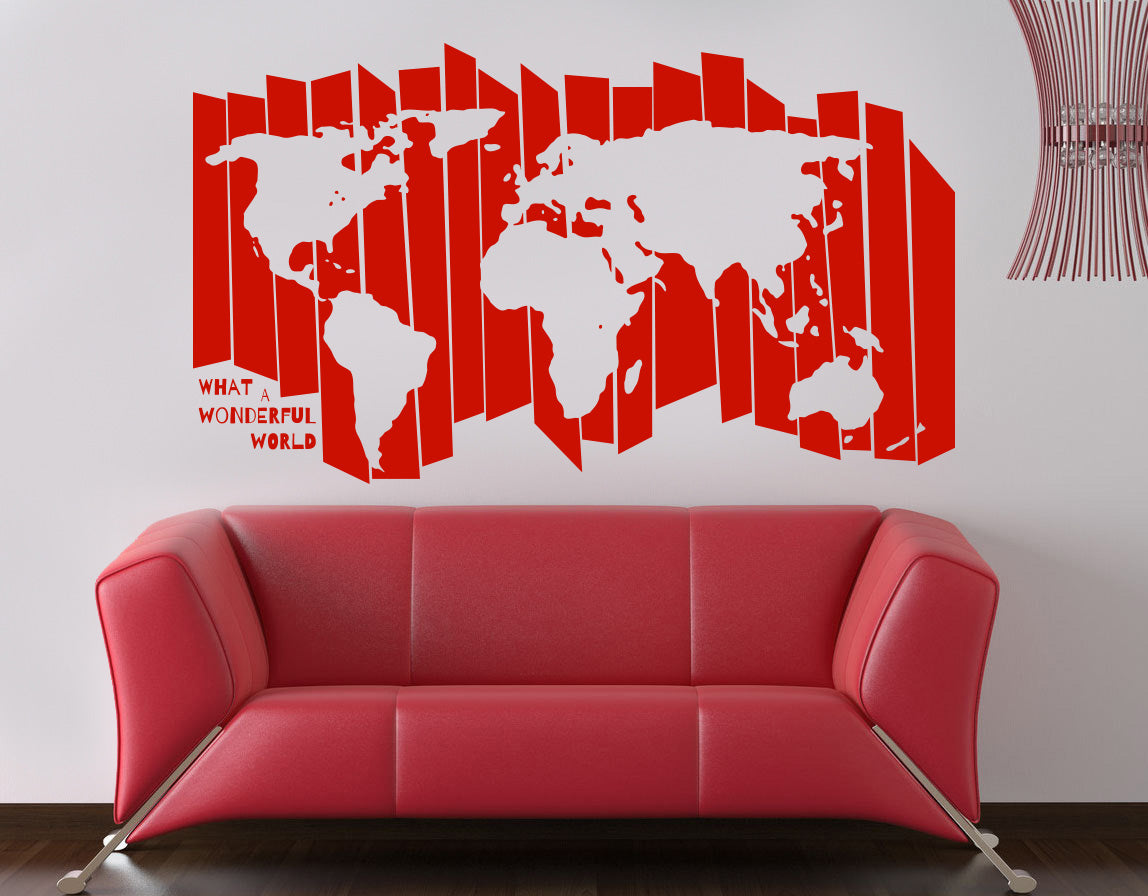WORLD MAP Wall Sticker Decal Stencil Silhouette ST226