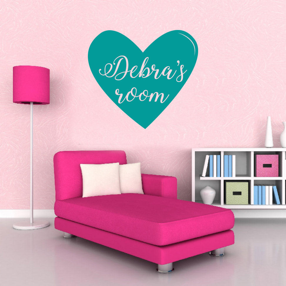HEART NAME Personalized Wall Sticker Decal Stencil Silhouette ST228