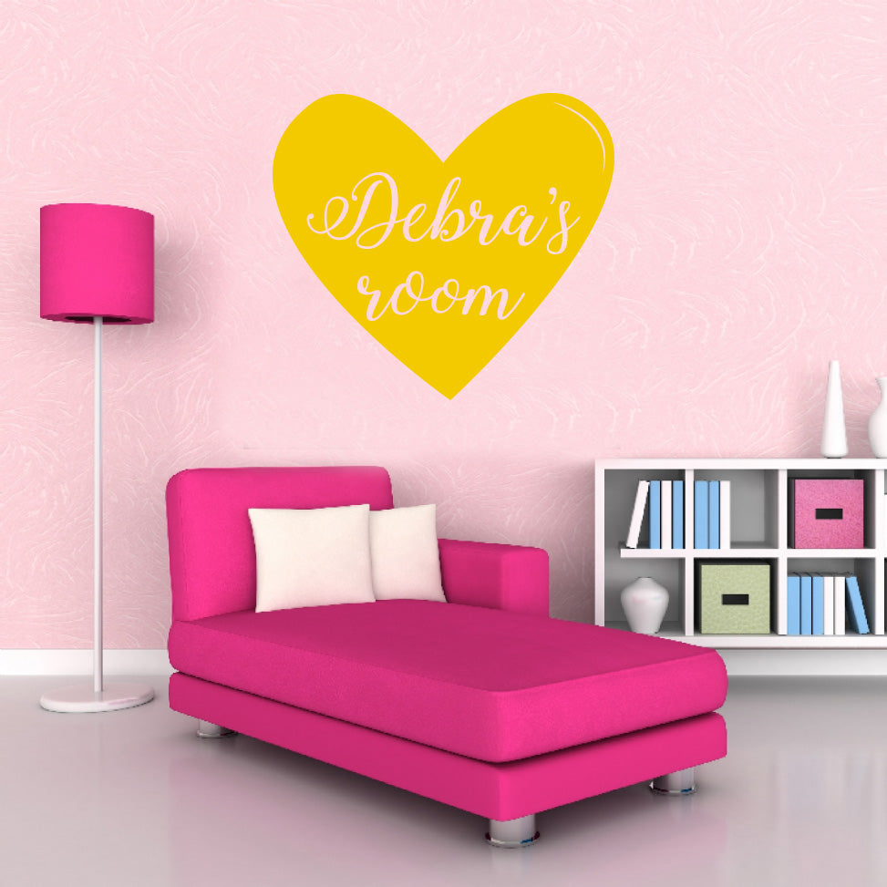 HEART NAME Personalized Wall Sticker Decal Stencil Silhouette ST228