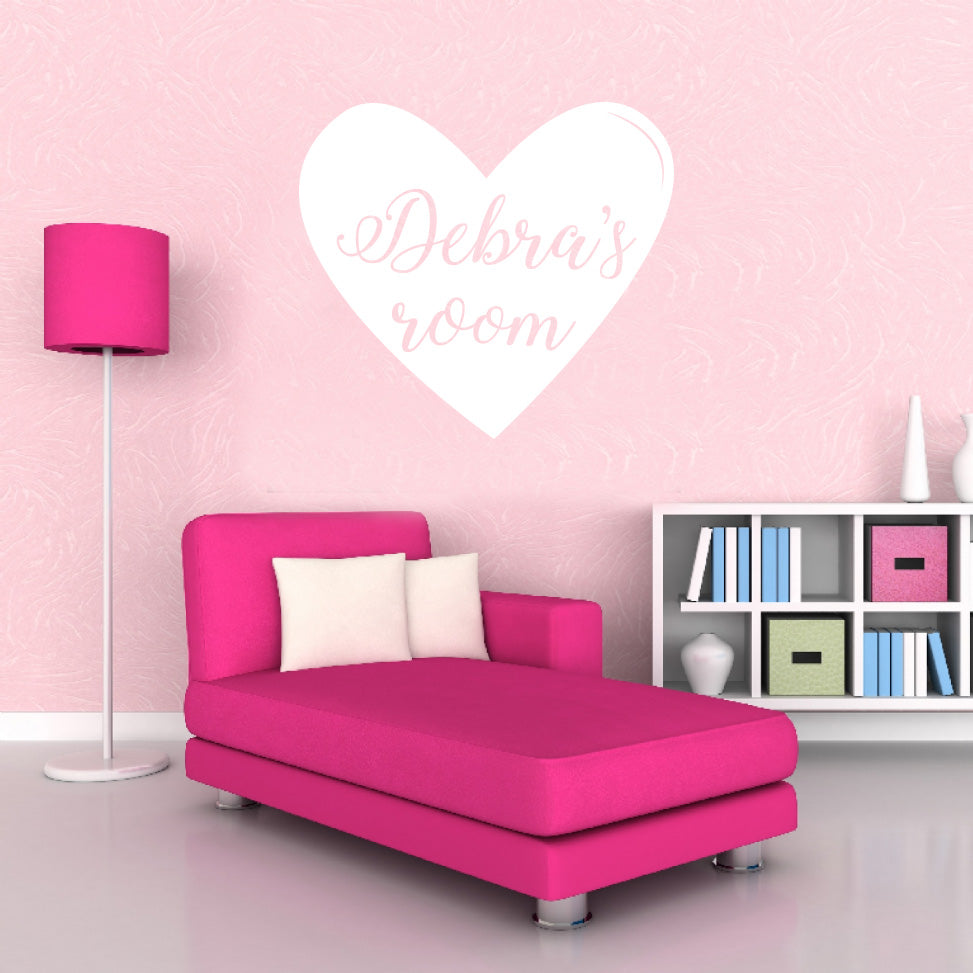 HEART NAME Personalized Wall Sticker Decal Stencil Silhouette ST228