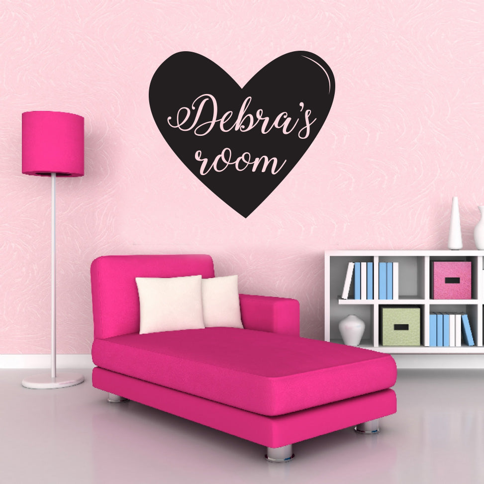 HEART NAME Personalized Wall Sticker Decal Stencil Silhouette ST228