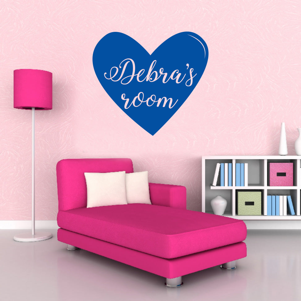 HEART NAME Personalized Wall Sticker Decal Stencil Silhouette ST228