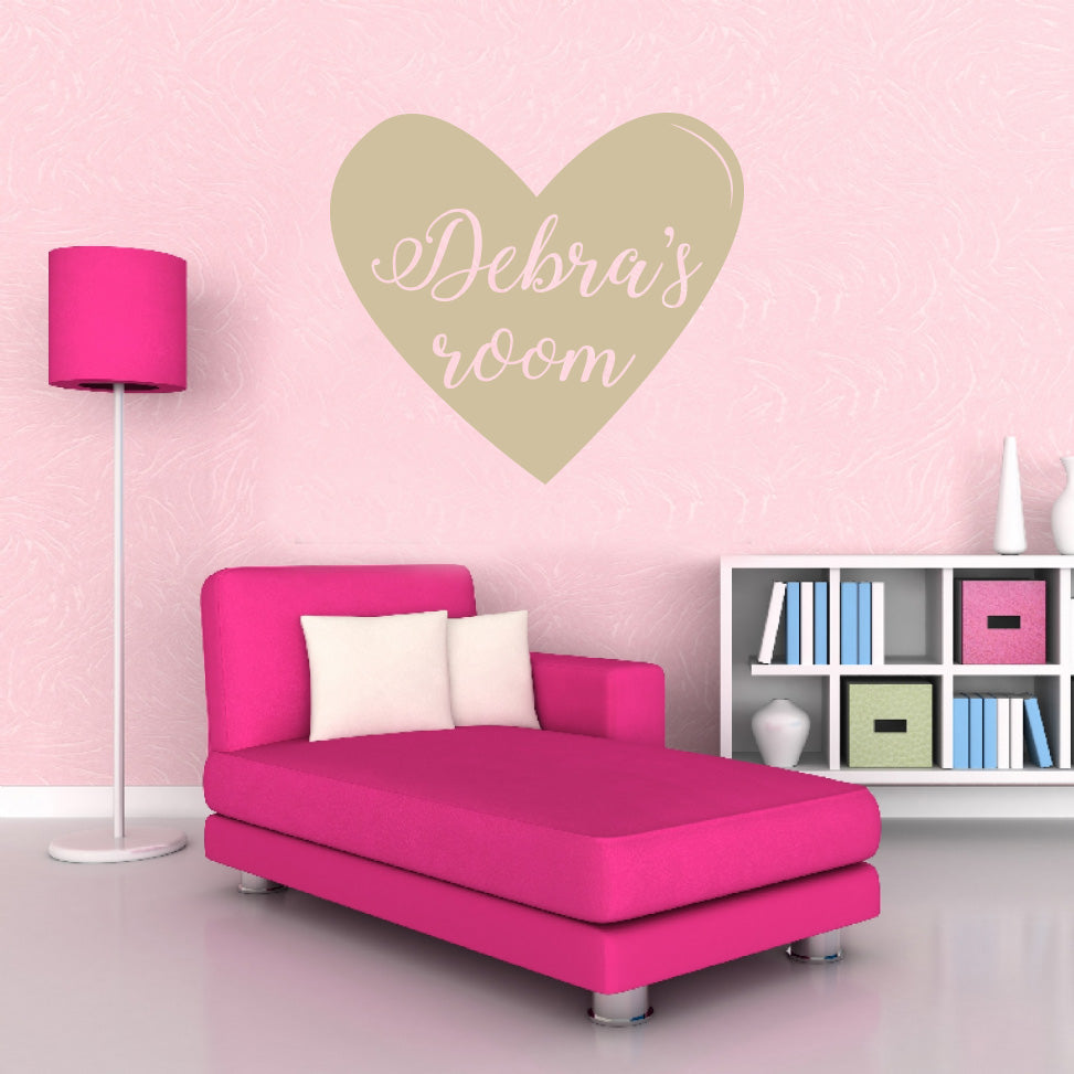 HEART NAME Personalized Wall Sticker Decal Stencil Silhouette ST228