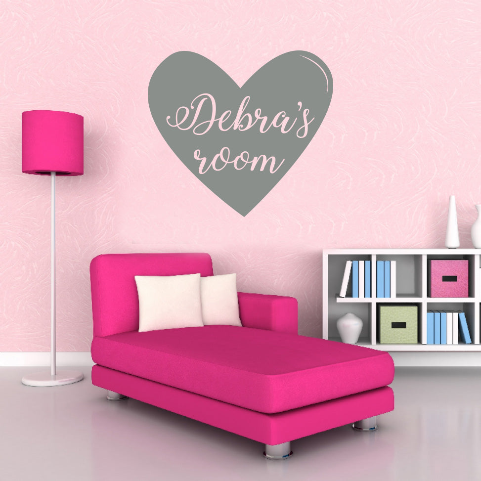 HEART NAME Personalized Wall Sticker Decal Stencil Silhouette ST228