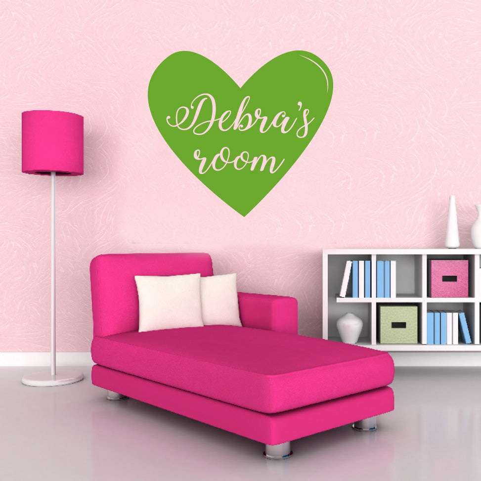 HEART NAME Personalized Wall Sticker Decal Stencil Silhouette ST228