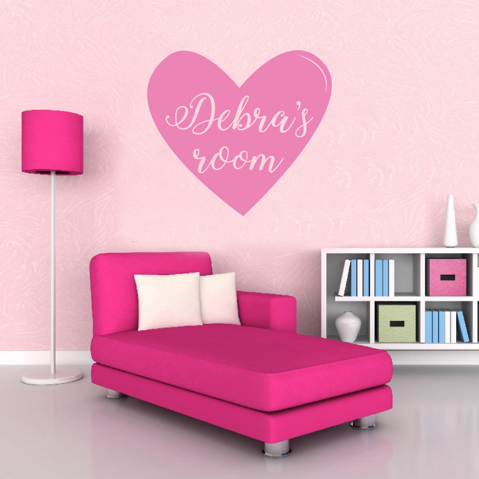 HEART NAME Personalized Wall Sticker Decal Stencil Silhouette ST228