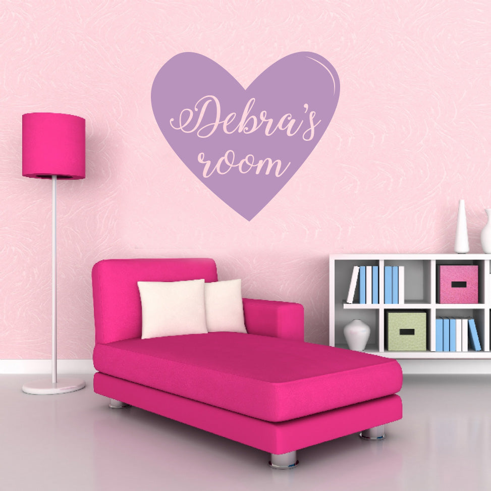 HEART NAME Personalized Wall Sticker Decal Stencil Silhouette ST228