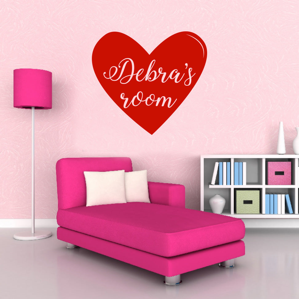 HEART NAME Personalized Wall Sticker Decal Stencil Silhouette ST228
