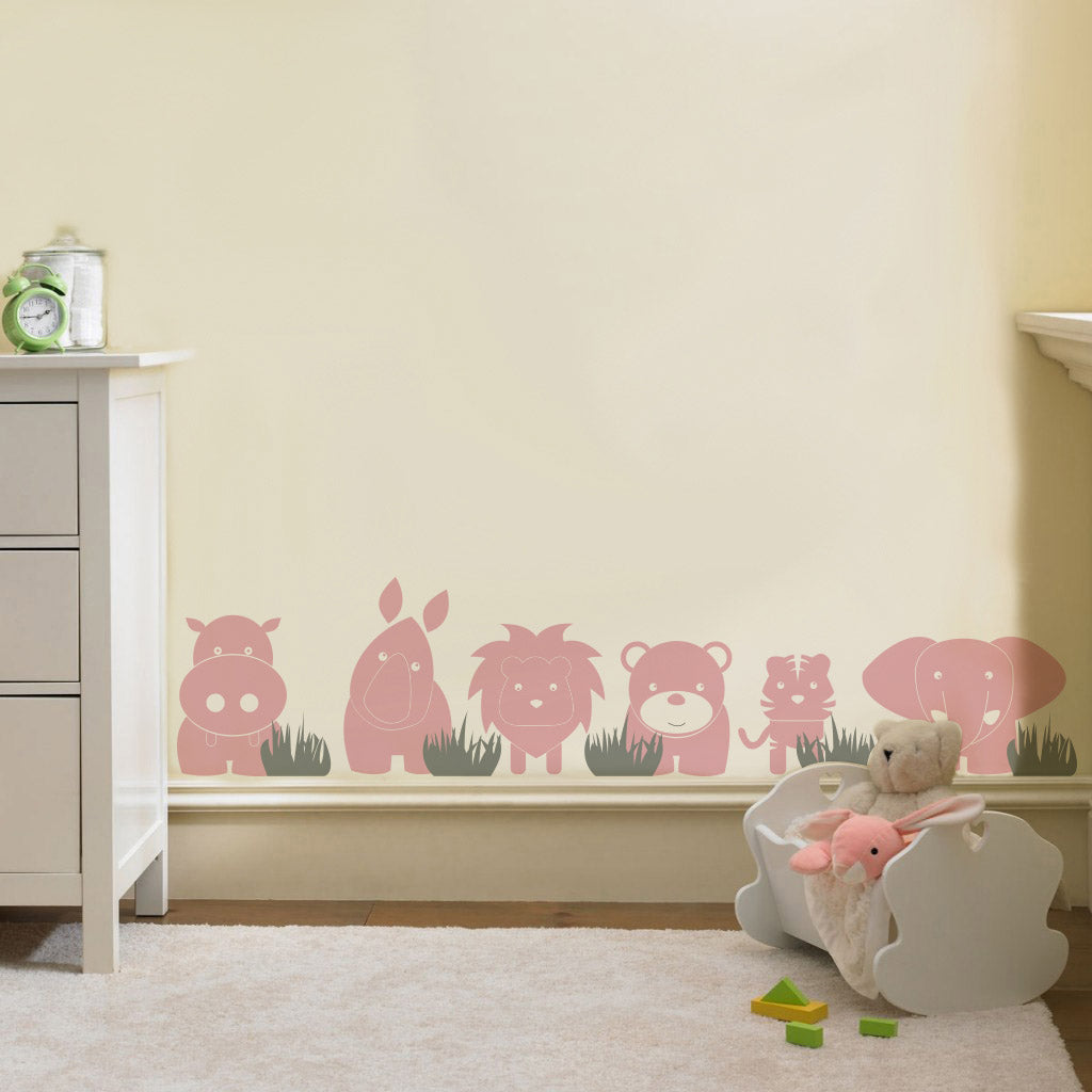ANIMALS JUNGLE Wall Sticker Decal Stencil Silhouette ST247