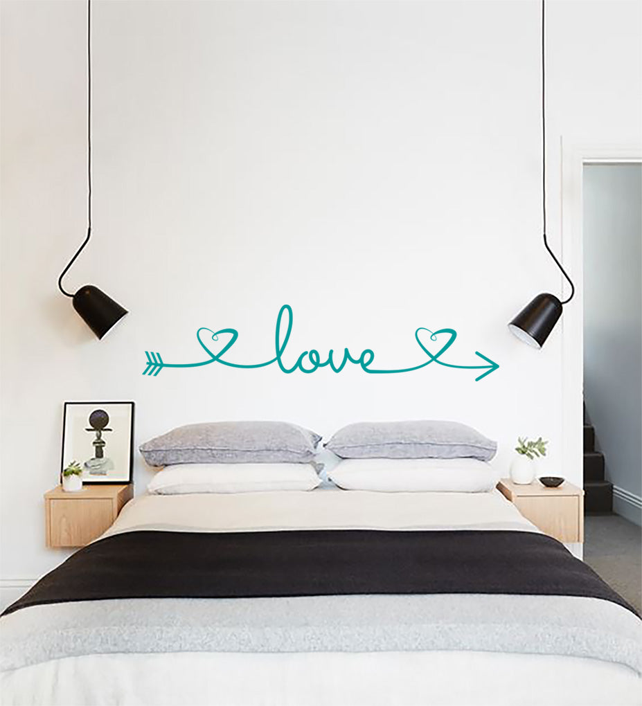 Love Heart Couples Wall Sticker Decal Stencil Silhouette ST251