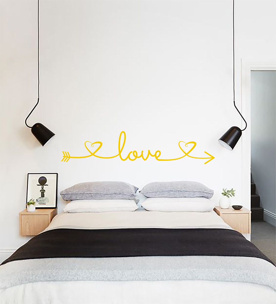 Love Heart Couples Wall Sticker Decal Stencil Silhouette ST251