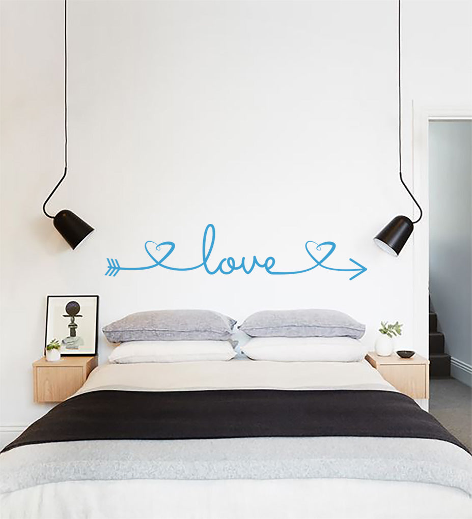 Love Heart Couples Wall Sticker Decal Stencil Silhouette ST251