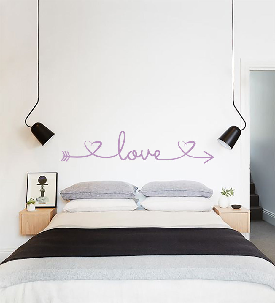 Love Heart Couples Wall Sticker Decal Stencil Silhouette ST251