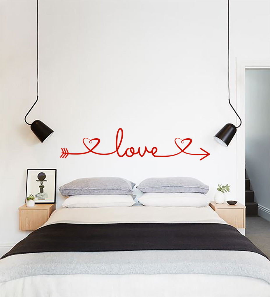 Love Heart Couples Wall Sticker Decal Stencil Silhouette ST251