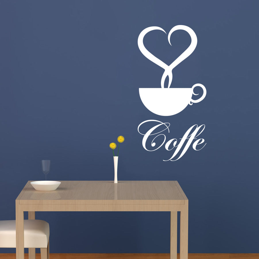 COFFE Sticker mural autocollant pochoir Silhouette ST254