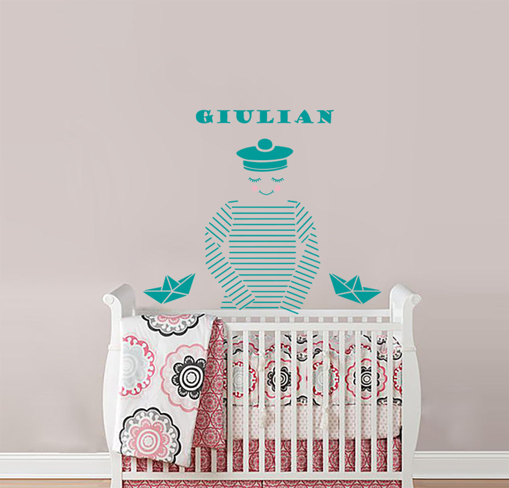 Little Sailor Wall Sticker Decal Stencil Silhouette ST261
