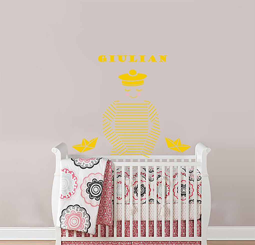 Little Sailor Wall Sticker Decal Stencil Silhouette ST261