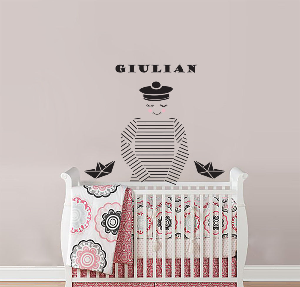 Little Sailor Wall Sticker Decal Stencil Silhouette ST261