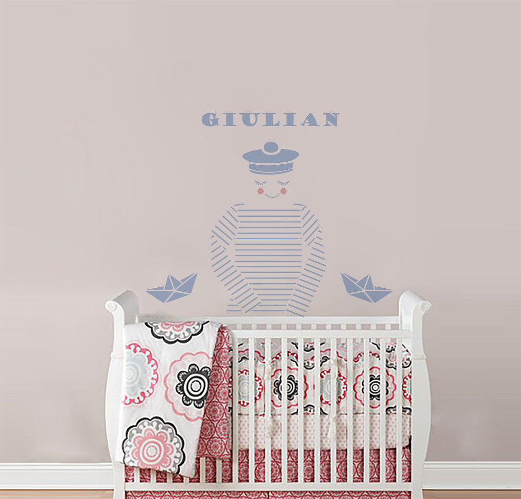 Little Sailor Wall Sticker Decal Stencil Silhouette ST261