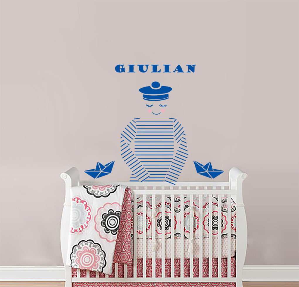 Little Sailor Wall Sticker Decal Stencil Silhouette ST261