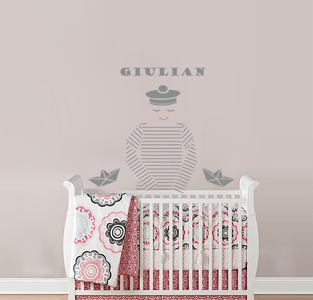 Little Sailor Wall Sticker Decal Stencil Silhouette ST261