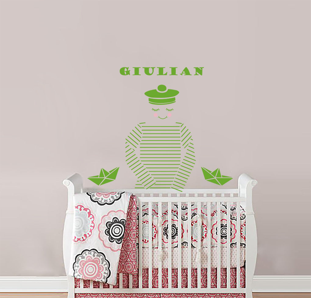 Little Sailor Wall Sticker Decal Stencil Silhouette ST261