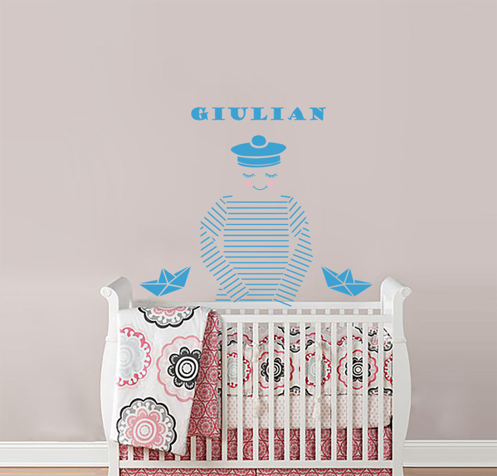 Little Sailor Wall Sticker Decal Stencil Silhouette ST261